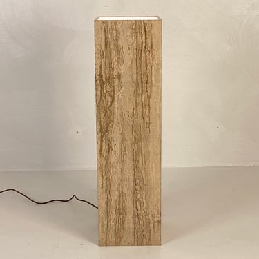 Travertine Pedestal Floor Lamp, Circa 1970s - *Please ask for a shipping quote before you buy. 
