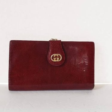 Vintage Gucci Burgundy Red Leather Wallet AS IS / 70s 80s 90s Designer Ladies Wallet Pocketbook Made in Italy / Bronya 