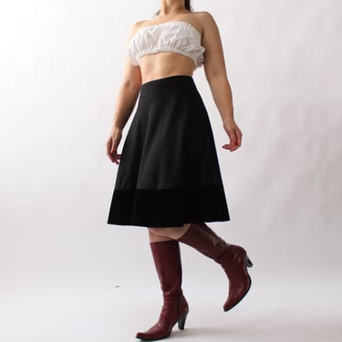 Vintage Akris Punto Corduroy Trim Skirt - W27