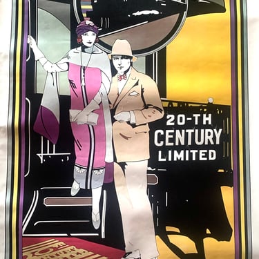 Patrick Nagel Ballantine's Scotch Vintage 1974 Art Deco Poster 