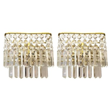 Pair of Austrian Crystal Sconces by Bakalowits and Sohne 