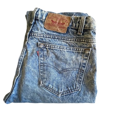 Vintage 80's Levis 505 Blue Acid Wash Jeans, Made in USA, Size 36/34 