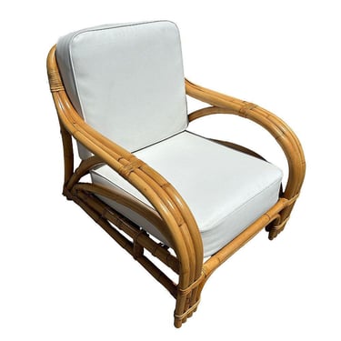 Restored Mid-century Rattan 3 Strand Transitional Loung Chair 