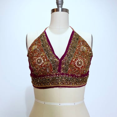 Party Halter in Gold Sequin