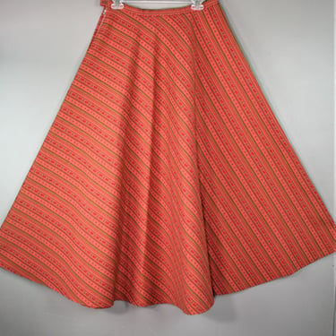 Persnickety Persimmon - 1960 - Mod Tapestry - Maxi Skirt - A-line -  30