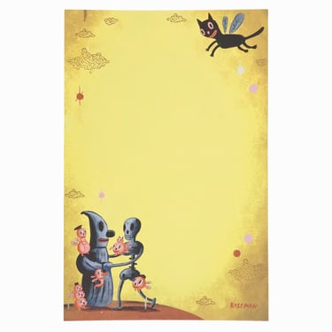 Gary Baseman Writing Paper Sheet Black Cat Serenade 