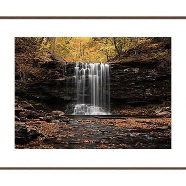 Waterfall Photo, Ricketts Glen State Park, Autumn Forest Print, Fall Waterfall Print, Forest Photography, Autumn Pennsylvania Mountain Art 