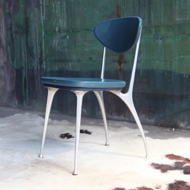 Early Shelby Williams Gazelle Chair in Blue Accent Side Mid Century McM Modern 40s 
