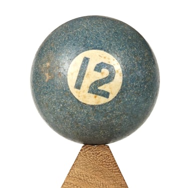 No. 12 Billiard Ball 1 7/8" Vintage Twelve XII Blue Pool Ball 