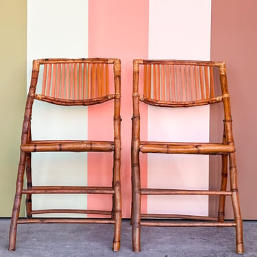 Pair of Bamboo Folding Chairs