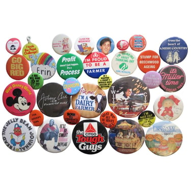 Vintage Pinback Button -  70s 80s 90s Misc Themes - Misc. Novelty Pins - You Choose - Genuine Vintage Pin Button 