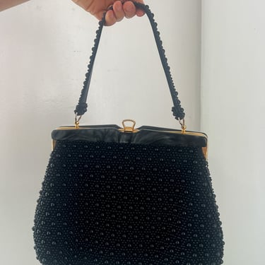 Vintage Black Beaded Purse