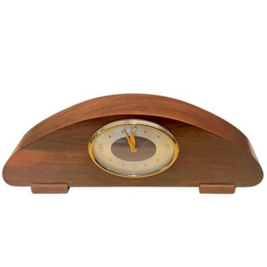 Large Vintage Walnut Chime Clock Mantel Clock #325 Chimes Beautifully, Plays Westminster 1940s 19” 