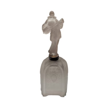 Art Deco Frosted Glass Jester Figurine Lamp 