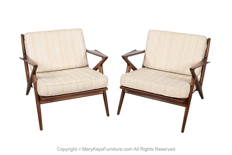 Mid-Century Pair of Poul Jensen for Selig ''Z'' Lounge Chairs 