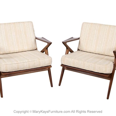 Mid-Century Pair of Poul Jensen for Selig ''Z'' Lounge Chairs 