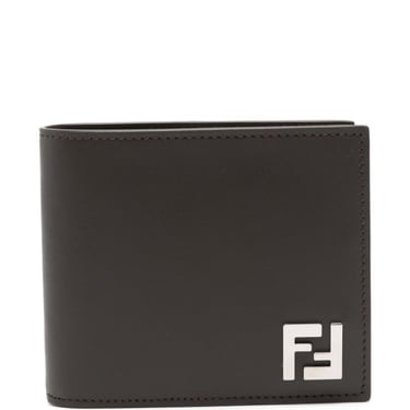 Fendi Men Leather And Ff Canvas Compact Bi-Fold Wallet