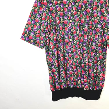 plus size 80s vintage floral top / plus size vintage blouse / plus size 80s / plus size 90s top / 1980s 1990s plus size / size 18 size 20 