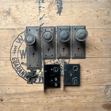 2 1880s Chicago Hardware (Niles) Custom ‘LC’ Brass Door Sets 