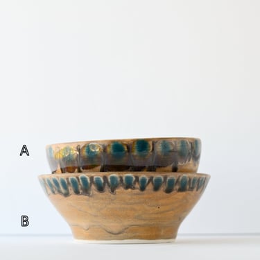 Large Peacock Bowls - Handmade Pottery 