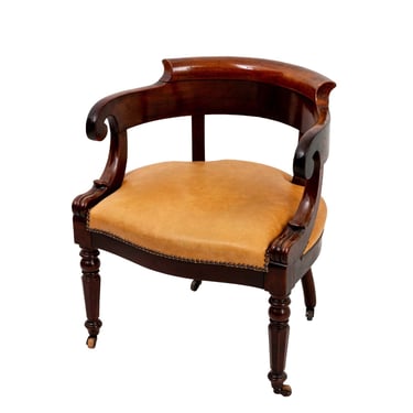 William IV Mahogany Library Chair