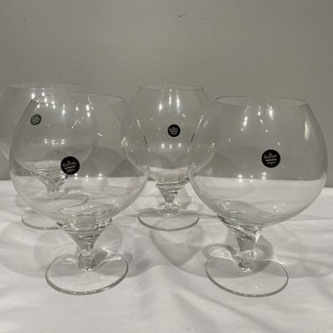 Vintage Rosenthal Studio Line Papyrus Tulip Brandy Sniffer Glasses, vintage wine glasses, elegant barware, crystal barware, spring glassware 