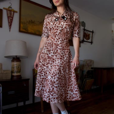 Vintage 40's 50's B-tween Size Casual by Berkshire Floral Dress SOLD AS IS 