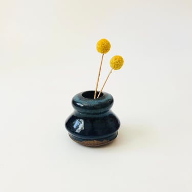Lumpy Blue Studio Pottery Bud Vase 