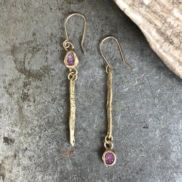 Illumination Earrings with Rubies