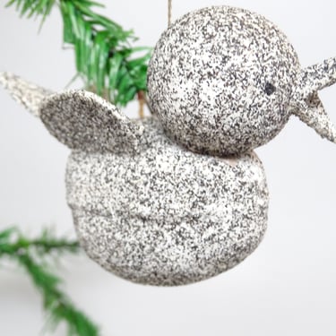 Vintage German 1940's Glittered Bird Candy Container Christmas Tree Ornament, Antique Retro Germany US ZONE 