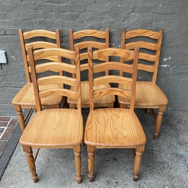 Set of 5 Ladderback Pine Chairs