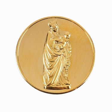 24k Gold Plated Bronze Medal Coin Madonna from Wroclaw 