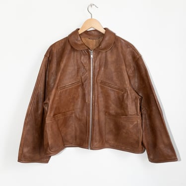 Leather Flying Jacket in Tan