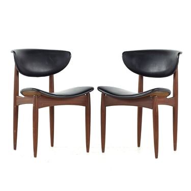 Mid Century Danish Teak Dining Chairs - Pair - mcm 