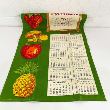 Vintage 1978 Linen Tea Towel Cotton Kitchen Mid-Century 70s 1970s MCM Birthday Gift NOS Deadstock 