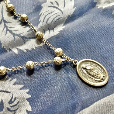 Our Lady Guadalupe Vintage Rosary Necklace, Ornate Beads, Decade, BVM, Nuestra Senora, Religious, Catholic 