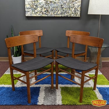 Set of 4 Danish Modern teak dining chairs by Borge Mogensen for Farstrup