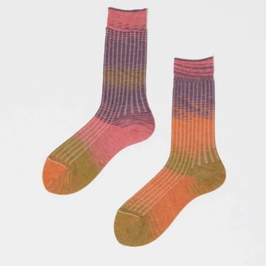 Japanese Ribbed Kasuri Socks