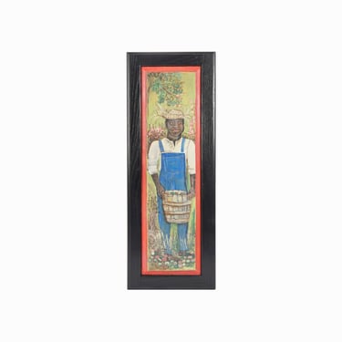 M. Sheehan Acrylic Painting Outsider Black Farmer 
