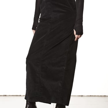 Fitted Velvet Maxi Skirt