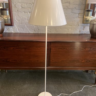 1970s Shiny White Floor Lamp