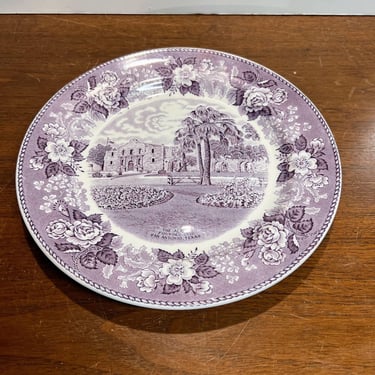 Vintage Jon Roth Mulberry Transferware The Alamo Plate San Antonio Texas 