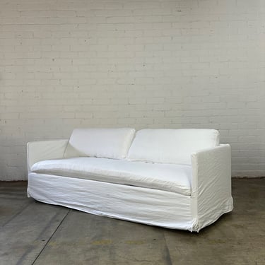 Contemporary feather down loveseat 