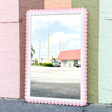 Custom Pink Chic Scalloped Mirror