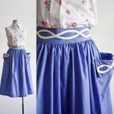 1950s Blue Cotton Skirt 