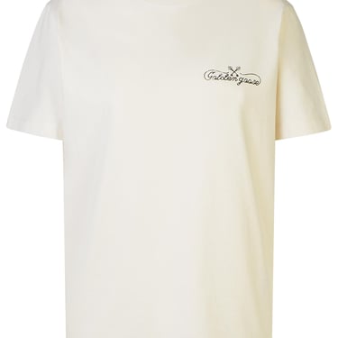 Golden Goose 'Journey' White Cotton T-Shirt Woman