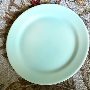 1940s LuRay Taylor Smith, 14” Pastels Surf Green Ocean Blue Round Pottery Platter Chop Plate~ Vintage Serving Cake Plate~ MCM Earthenware 