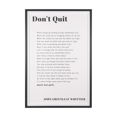 "Don't Quit" Framed Artwork