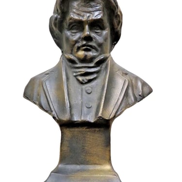 Vintage Beethoven Brass Bust Statue Sculpture 10