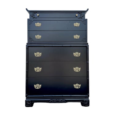 Black Dresser with 9 Drawers - Rare Vintage Chinoiserie | Elle Woodworthy -  Fort Myers, FL | ATTIC